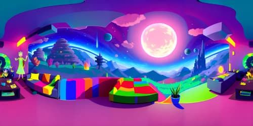 make the rick and morty living room in 3D