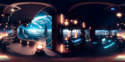 Cyberpunk futuristic ship