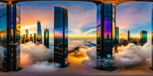 An awe-inspiring, flawless futuristic cityscape teeming with intricate skyscrapers, holographic billboards, glistening rain-soaked streets, neon lights, bustling flying cars, and towering monolithic structures under a radiant starlit sky in stunning 8K resolution.
