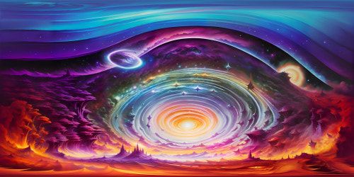 Ultra high-res nebulae, cosmos in full technicolor, shimmering star clusters, galaxies spiral, comet tails ablaze. VR360 masterpiece, digital painting - bold, cosmic hues. VR360: dynamic, immersive stellar phenomena, astronomical precision, grand scale.