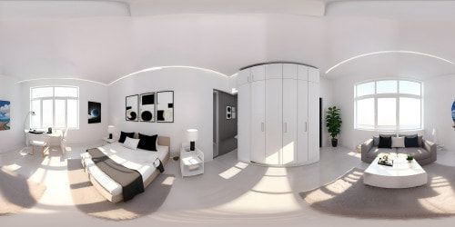 full white room without windows