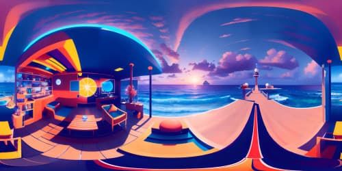 deep blue ocean sunset on horizon