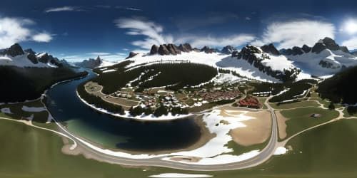 A skydiving view of Alps snow mountains