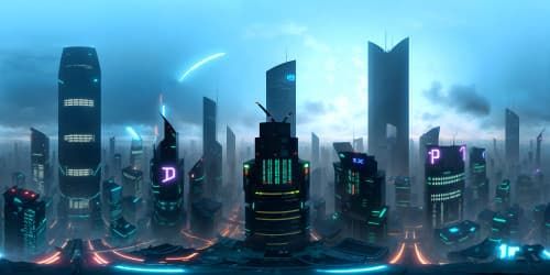 big city with tall buildings and futeristic enviormment