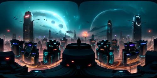 scifi city night 