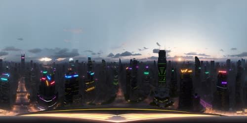 neon lights city skyline