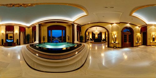 An opulent luxury estate setting with towering 12-foot ceilings, flawlessly merging with awe-inspiring natural surroundings under dramatic ambient lighting, radiating elegance and sophistication, a visually stunning 4k masterpiece.