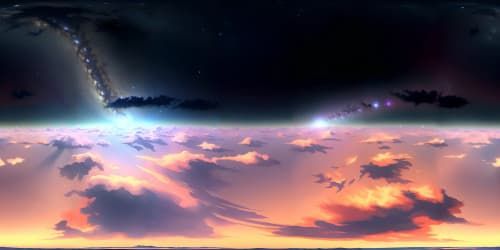 clouds birds stars comet