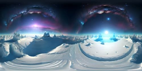 Masterpiece quality, ultra-HD, VR360, flat Earth perspective from cosmos. Mammoth, frosty wall encircling, full worldly VR360 panorama, casual surrealism. Translucent polar plains, space observatory in VR360, photo-realism. Peerless quality, grand VR360 vista, full view of ice-walled flat earth.