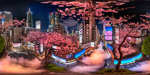 A meticulously crafted ultra high-resolution anime scene set in a vibrant, bustling Tokyo, featuring neon-lit skyscrapers, bustling streets alive with colorful characters, cherry blossom trees in full bloom, and dazzling digital billboards against a starlit sky, a breathtaking masterpiece of digital artistry.