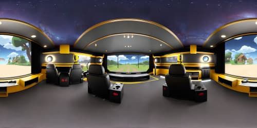the simpsons style movie theater interior