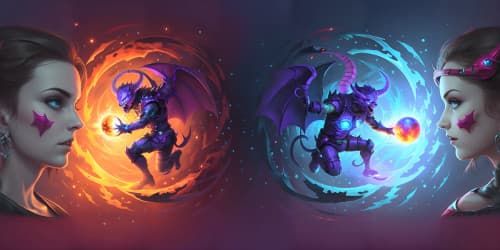 God fighting demon