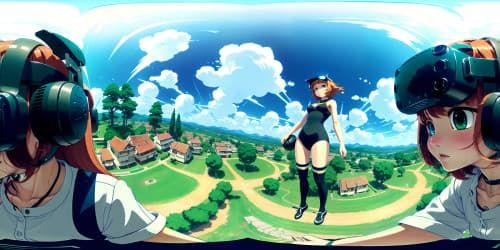 beautifull girls in the sky in the form of angel and goddesses sport figure  three, little girls, leotards, far away, cute, athletic