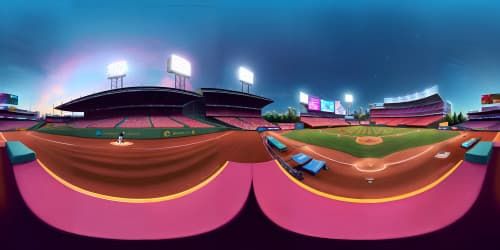 baseball stadium night city bridge skyline