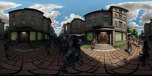 THE WALKING DEAD UNIVERSE WITH A HORDE OF ZOMBIES STAREING AT YOU