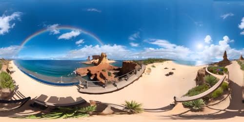 rainbow colored ocean