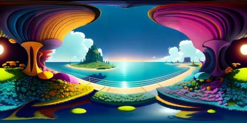 Masterpiece quality, ultra-high resolution VR360 view. Beautifully curated elements, exquisite detail precision, harmonious color palette. Dazzling visual textures, intricate visual patterns, artistically engaging VR360 experience. Style: hyper-realistic digital painting.