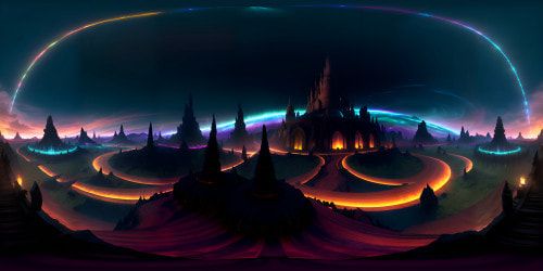 VR360 canvas of infernal spectacle, Dante's Inferno hues, scorched reds, molten crimsons. Sweeping, labyrinthine chasms, stalagmites of sizzling brimstone. Gothic void, vast, expansive. Ultra high-resolution, 8K VR360, meticulously crafted, grandeur of a masterpiece. Artistry in majesty, gothic horror style.