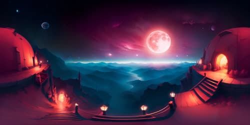 night sky with blood moon