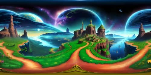 Christian masterpiece, ultra-high-res VR360. Galaxies, nebulous star clusters, distant planets. Realistic, divine design. Gleaming celestial bodies, ornate heavenly gates. Angelic presence, luminescent crosses in the cosmos. VR360, ethereal, tranquil, awe-inspiring.