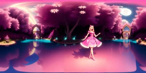 barbie girl in pink dress and pink mary jane shoes