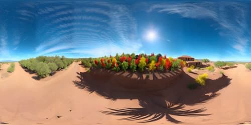 red sun blue sky
