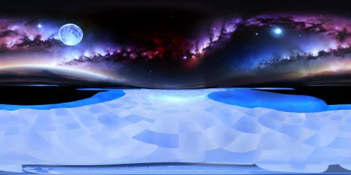 VR360 sky painting, Monet's impressionist style, cotton candy clouds, radiant cerulean blue. Oversized full moon, ultra-high-resolution detail, translucent comet tails. Starlit mosaic, emulating Van Gogh's Starry Night, VR360 ethereal panorama. Masterpiece quality, colossal celestial bodies, prominent Orion's Belt.