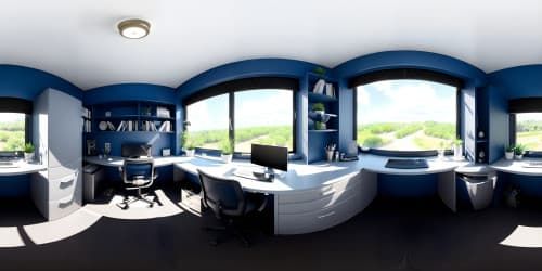 home like with desk and compuer and window with the view