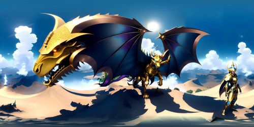 Epic world were Knight fight dragons