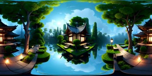 This house is a Japanese style house.This house has a beautiful garden with many chrry trees and a shrine. This is a dense forest around the house.