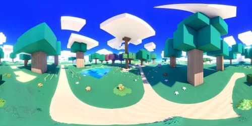 fantasy forest and blue sky
