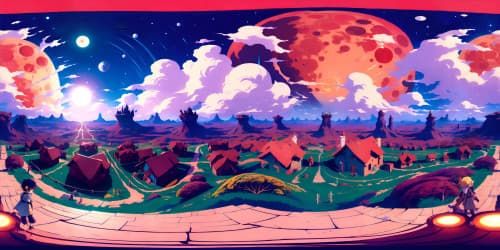 red sky,  blood moon