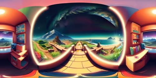 Hyperrealistic art style, intricate detail, ultra-high resolution, VR360 crystal clear environment. Noteworthy masterpiece quality, immersive VR360 rendering, luminescent colors, striking visuals.
