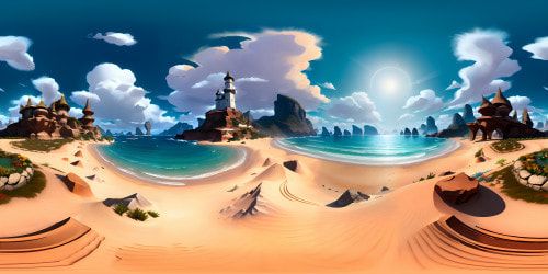 Beach with mountains 