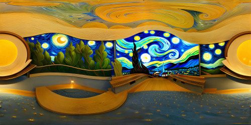 A flawlessly detailed, museum-quality recreation of Van Gogh's "Starry Night," with every swirling brushstroke and vivid hue meticulously captured in Ultra High-Resolution, resembling a mesmerizing, timeless masterpiece come to life in stunning clarity.