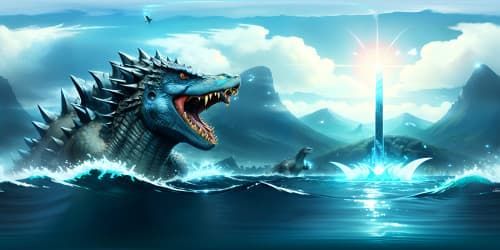 godzilla in water