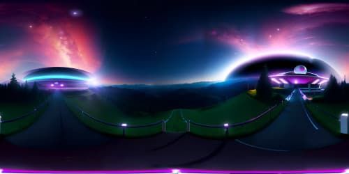 space mountain dusk neon pink evening sky