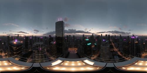 Ultra high-resolution VR360 view, Los Angeles penthouse perspective, twinkling city lights, towering skyscrapers, clear night sky, sprawling urban landscape. Style: Masterpiece, best quality, seamless blend of reality and digital art.