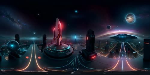 Ultra-high resolution VR360, impressionist-inspired starlit cityscape, shimmering galaxy reflections on colossal glass towers. Twilight hues, cosmic nebulae, swirling stardust, dazzling comet tails, distant twinkling stars. VR360 of a galactic city, mirroring the grandeur of space.