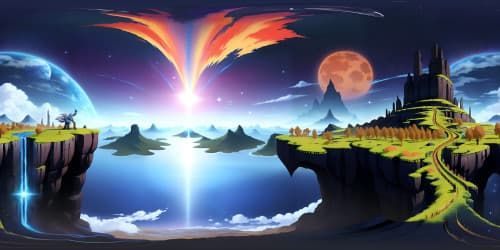 VR360 hyper-detailed visualization, ultra instinct Goku in the midst of transformation, ethereal azure glow. Anime-style artwork, grandiose, magnificence. High-resolution, masterpiece quality.