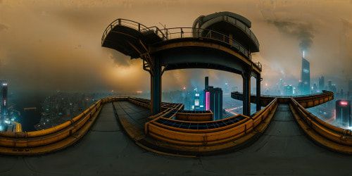 8K-M3 Metro city rooftop skyline 