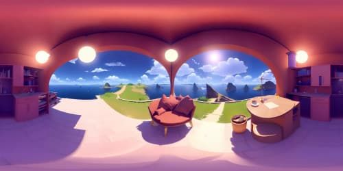 Ultra high-res VR360 masterpiece, photorealistic textures, vibrant color gradients, crisp shadows. Detailed lighting effects dominating VR360 panoramic view, radiating highest quality visual intensity.