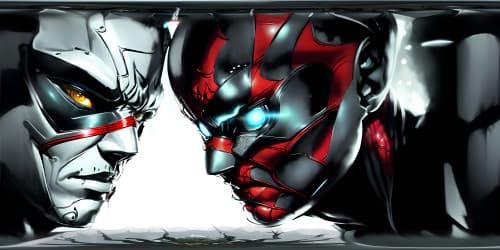 Spiderman in different color design suit (all blac, black and white, night flash)
