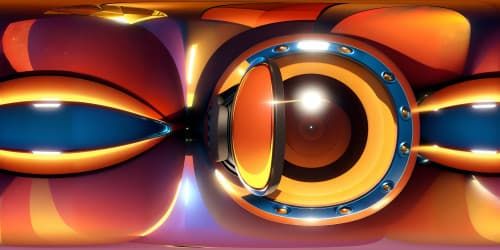 Ultra high-res VR360 rendering, Hyper-realistic, masterful depiction, classic still life, monumental apple, polished surface reflections, vibrant hues, Pixar-style.