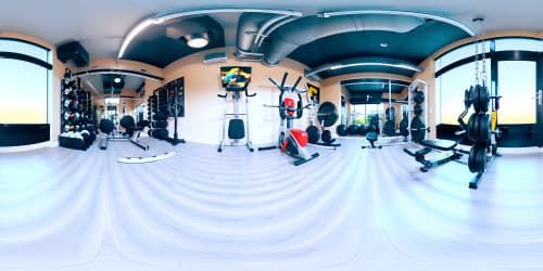 Realistic 3D photo of a muscle man training on gym