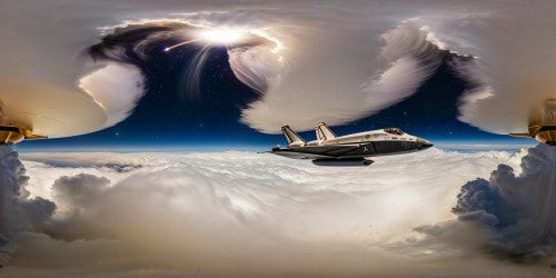 Commanding the vastness of space, the flawless USS Enterprise 1701D gleams with impeccable detail under a radiant star-studded sky, immaculate hull reflecting distant celestial bodies, pristine, awe-inspiring starship.