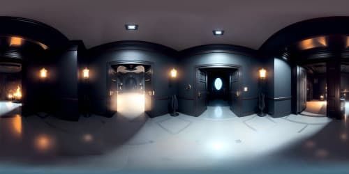 VR360 ultra-high-resolution, spooky Halloween masterpiece, spectral fireplace flames, swirling fall leaves, Pixar-style, impeccable detail, captivating darkness, animated VR360, ethereal glowing embers