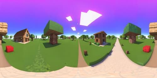 minecraft village realistic sky