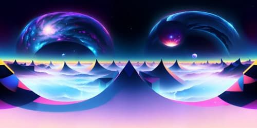 Masterpiece of distant nebula, ultra high-res VR360 vista, alien galaxies, soft-glowing cosmic gases, swirling star clusters, luminescent ether. Best-quality VR360 view, radiant celestial bodies, vivid hues of universe, ethereal cosmic art style.