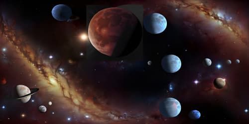 night sky with blood moon
